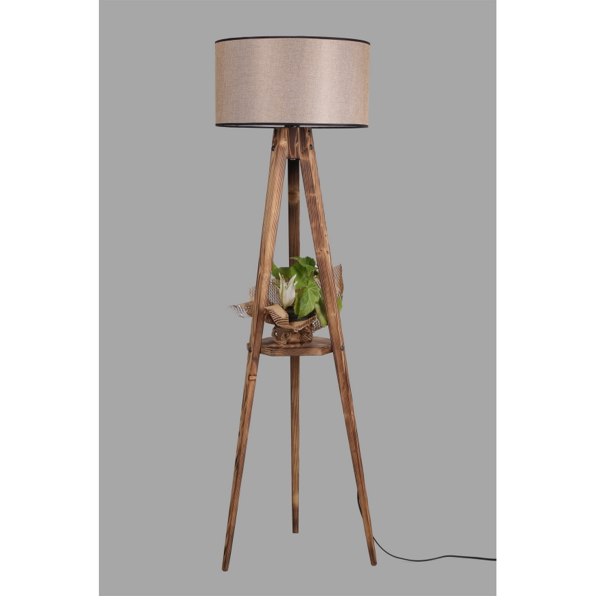 Stojací lampa TRIPOD 1xE27/60W/230V béžová/hnědá