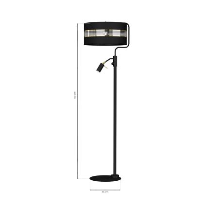 Stojací lampa ULTIMO 1xE27/40W/230V + 1xGU10/MR11/7W černá