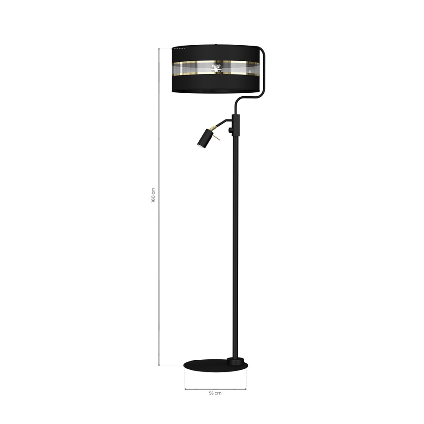 Stojací lampa ULTIMO 1xE27/40W/230V + 1xGU10/MR11/7W černá