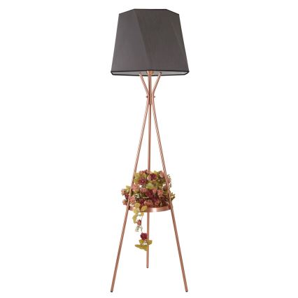 Stojací lampa VENEDIK 1xE27/60W/230V šedá/měděná