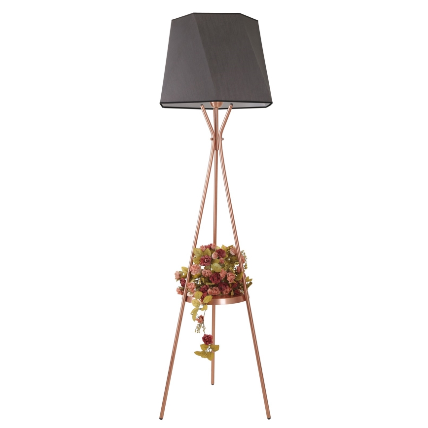 Stojací lampa VENEDIK 1xE27/60W/230V šedá/měděná