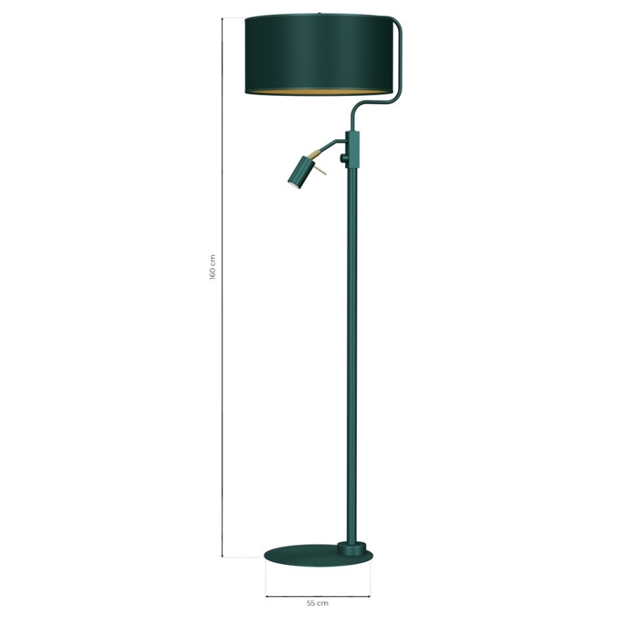 Stojací lampa VERDE 1xE27/60W/230V + 1xGU10-MR11/7W zelená