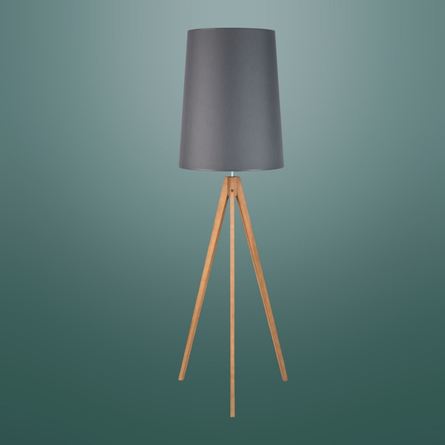 Stojací lampa WALZ 1xE27/25W/230V šedá/dřevo