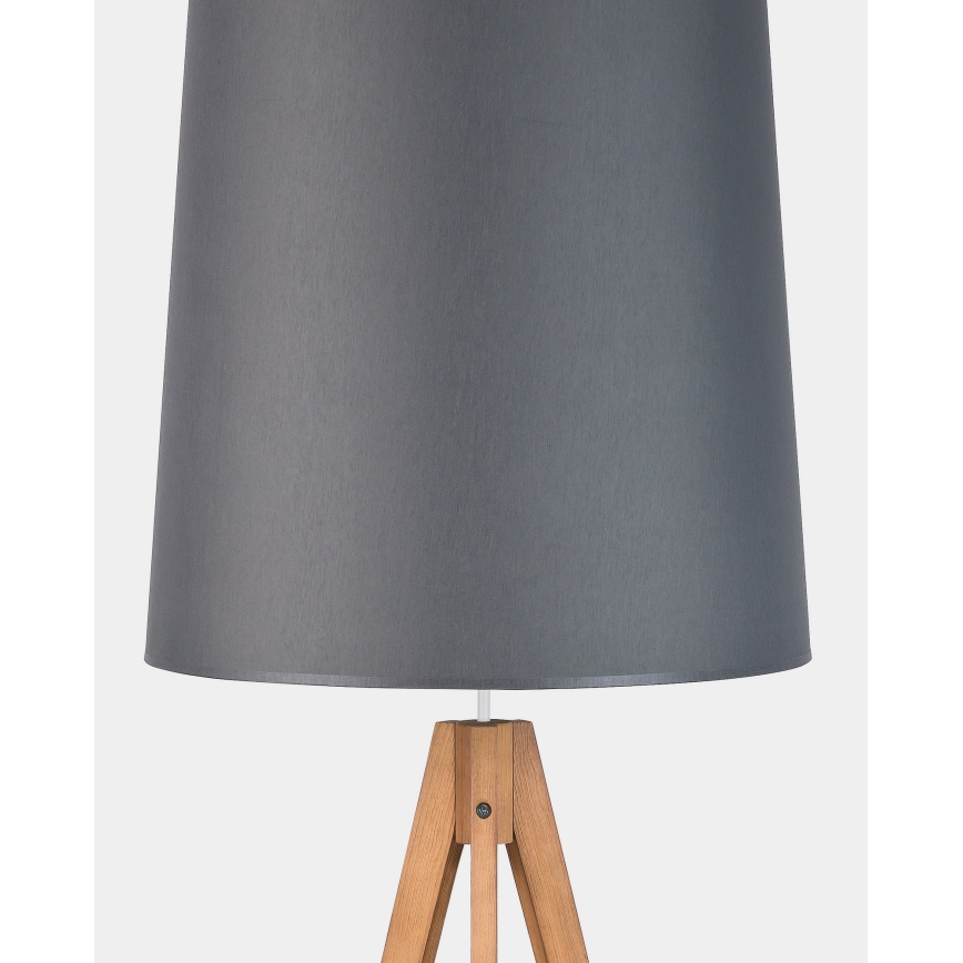 Stojací lampa WALZ 1xE27/25W/230V šedá/dřevo