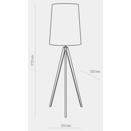 Stojací lampa WALZ 1xE27/25W/230V šedá/dřevo
