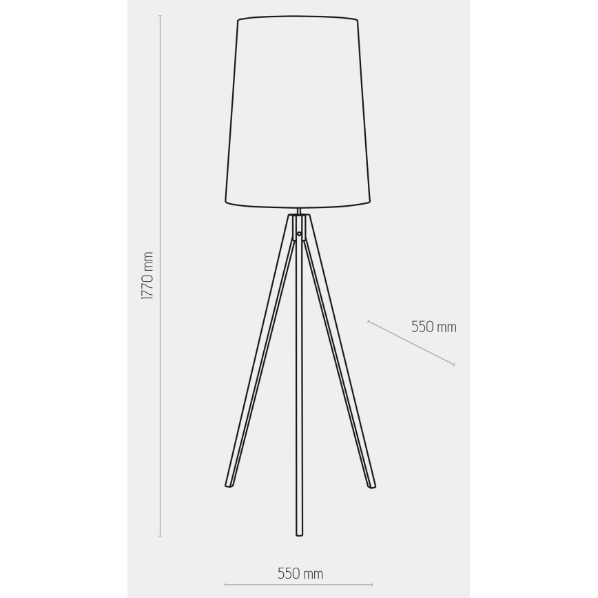 Stojací lampa WALZ 1xE27/25W/230V šedá/dřevo