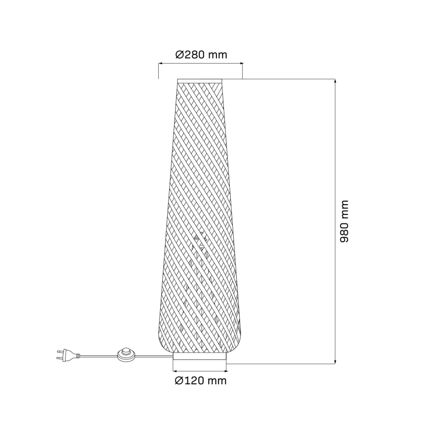 Stojací lampa ZANZIBAR 1xE27/20W/230V černá