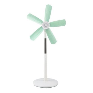 Stojanový ventilátor 15W/230V pr. 50 cm bílá/zelená