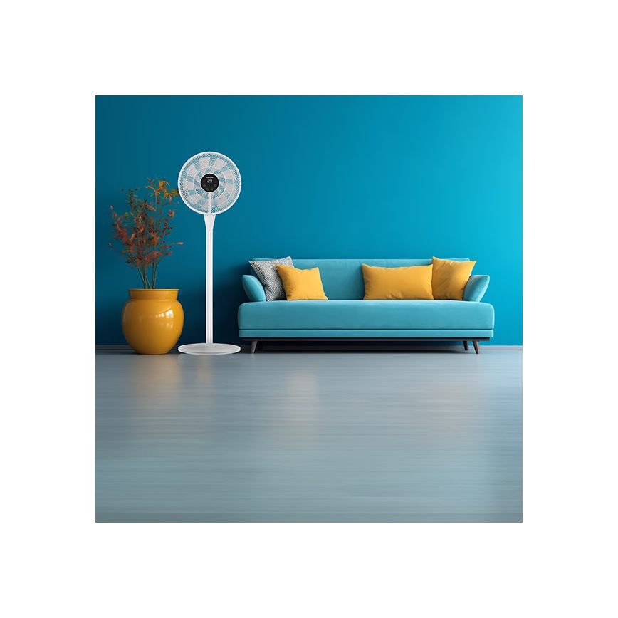 Stojanový ventilátor 25W/230V 130 cm bílá + dálkové ovládání