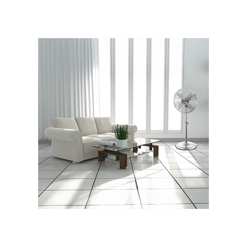 Stojanový ventilátor 50W/230V 110 cm nerez