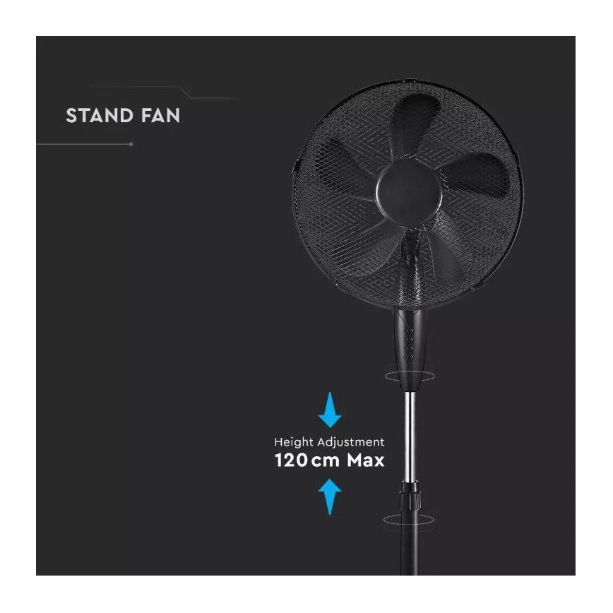 Stojanový ventilátor pr. 43 cm 55W/230V černá