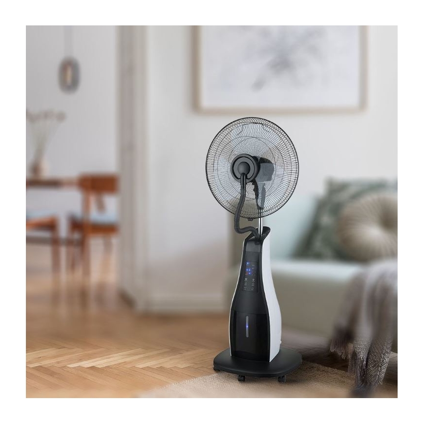 Stojanový ventilátor s rozprašovačem vody 80W/230V černá + DO