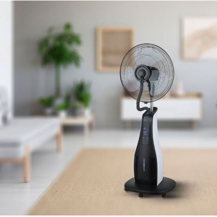 Stojanový ventilátor s rozprašovačem vody 80W/230V černá + DO