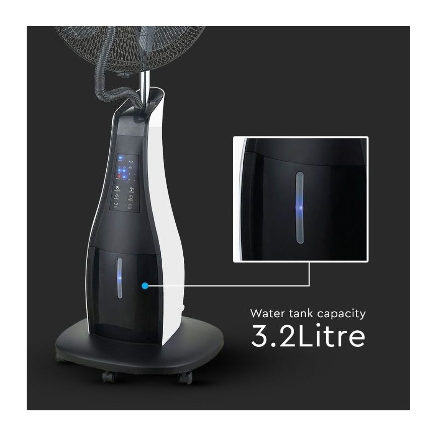 Stojanový ventilátor s rozprašovačem vody 80W/230V černá + DO