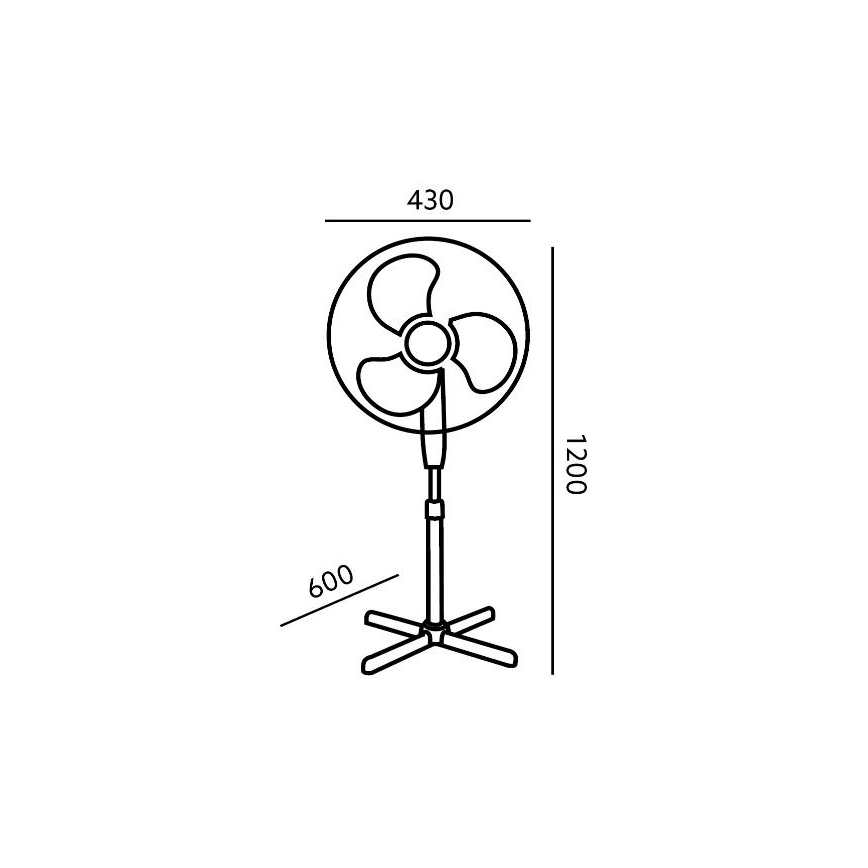 Stojanový ventilátor VIENTO 45W/230V bílá