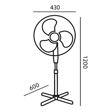 Stojanový ventilátor VIENTO 45W/230V černá