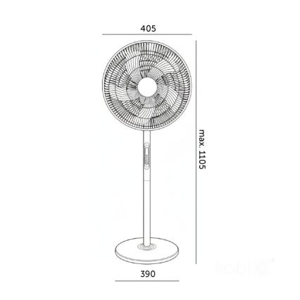 Stojanový ventilátor VIENTO-R 40W/230V bílá + dálkové ovládání