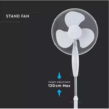 Stojanový ventilátor Ø 41 cm 40W/230V bílá