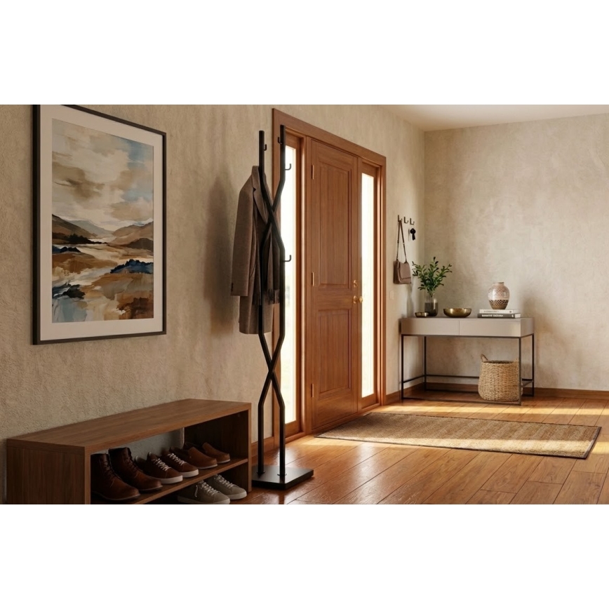 Stojanový věšák LARB 180x40 cm černá