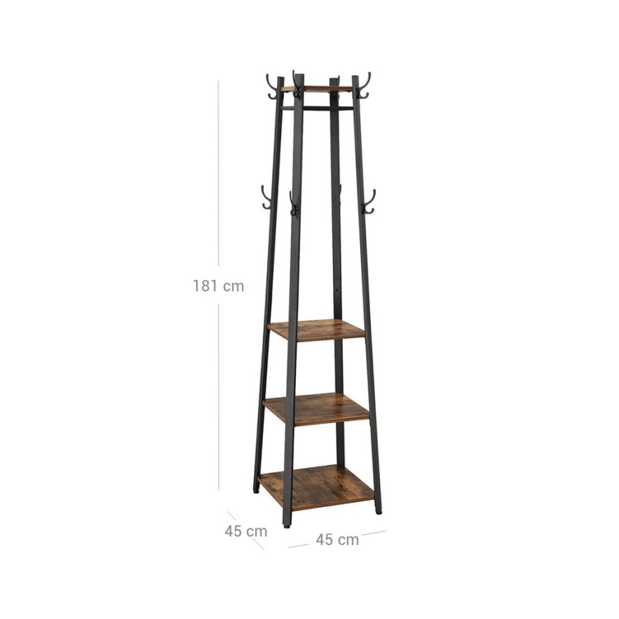 Stojanový věšák LINEA 45x181x45 cm černá/hnědá