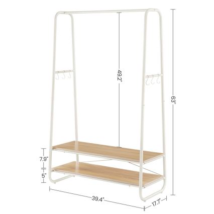 Stojanový věšák LINEA bílá/hnědá