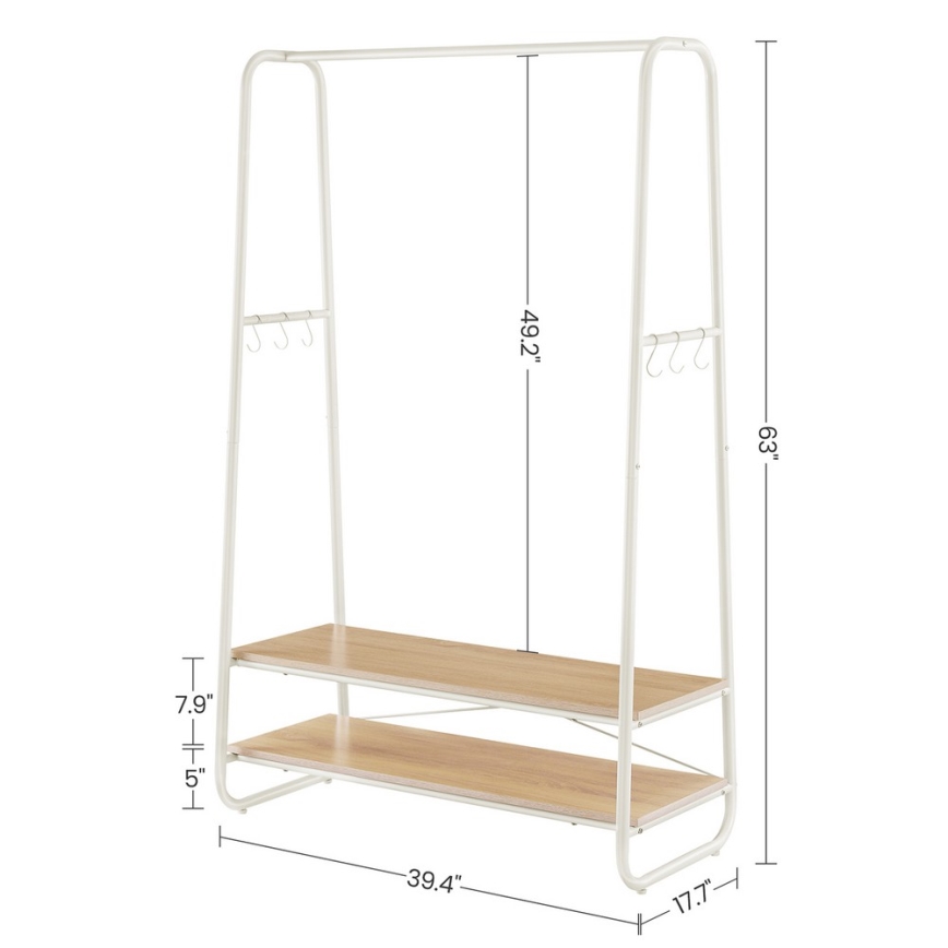 Stojanový věšák LINEA bílá/hnědá