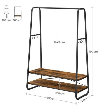 Stojanový věšák LINEA hnědá/černá