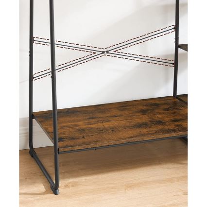 Stojanový věšák LINEA hnědá/černá