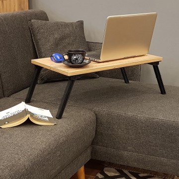 Stolek do postele GUSTO 60x35 cm béžová/černá