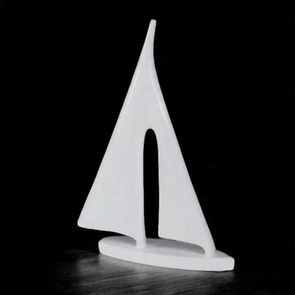 Stolní dekorace 21 cm pryskyřice/bílá