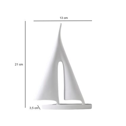 Stolní dekorace 21 cm pryskyřice/bílá