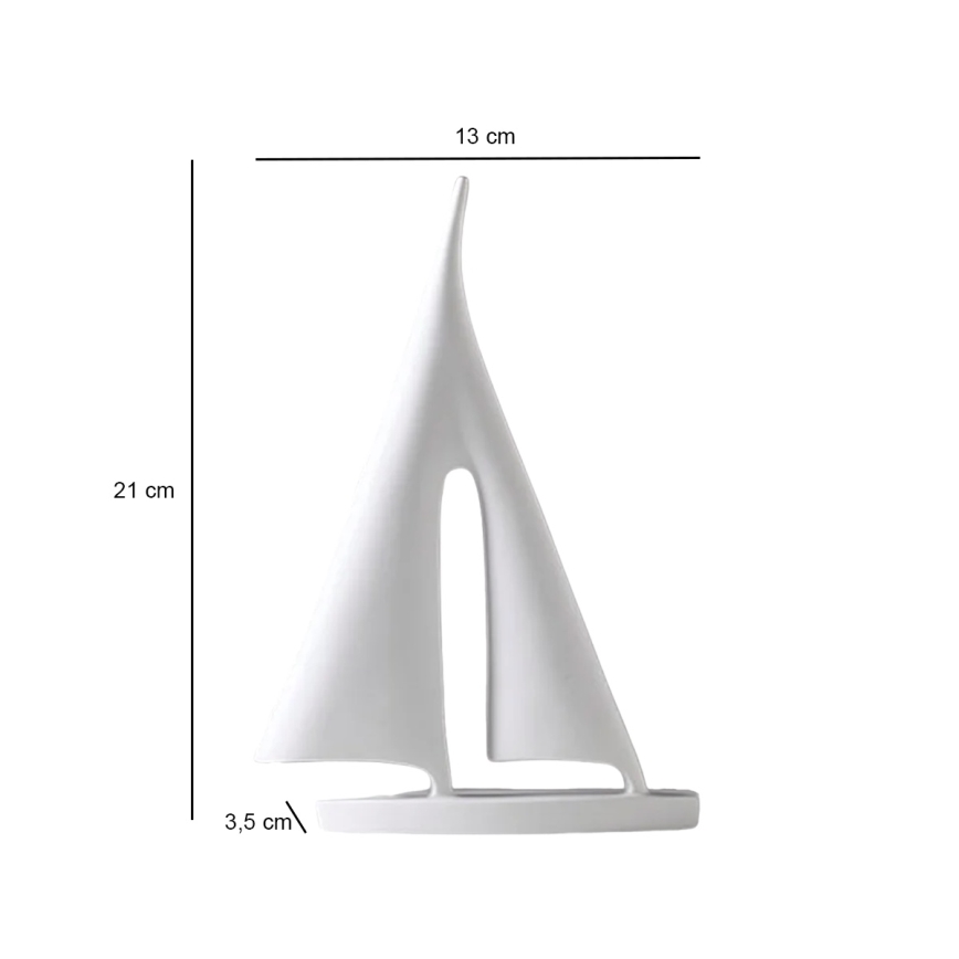 Stolní dekorace 21 cm pryskyřice/bílá