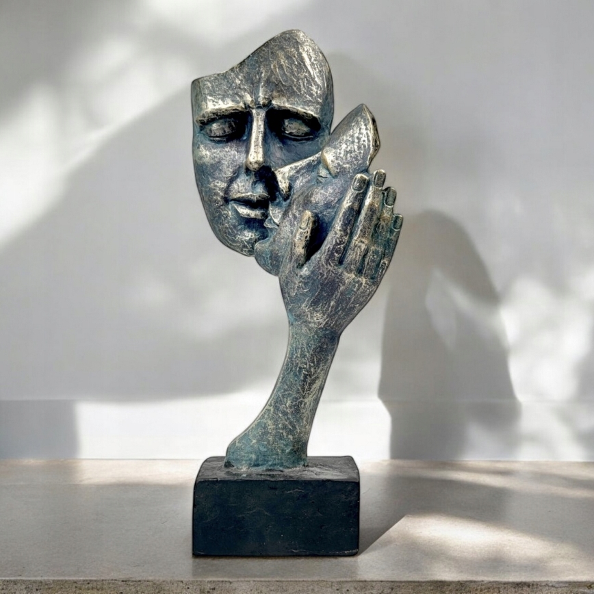 Stolní dekorace 29,5x10x14 cm pryskyřice/patina
