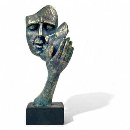 Stolní dekorace 29,5x10x14 cm pryskyřice/patina