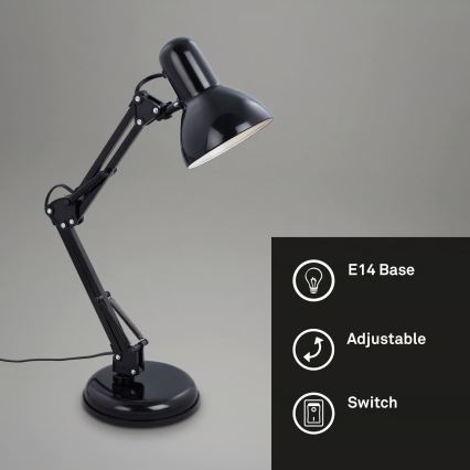 Stolní lampa 1xE14/25W/230V černá