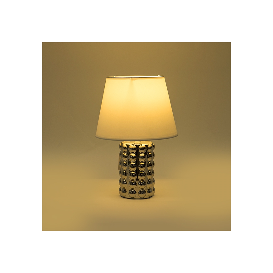 Stolní lampa 1xE14/40W/230V bílá/lesklý chrom