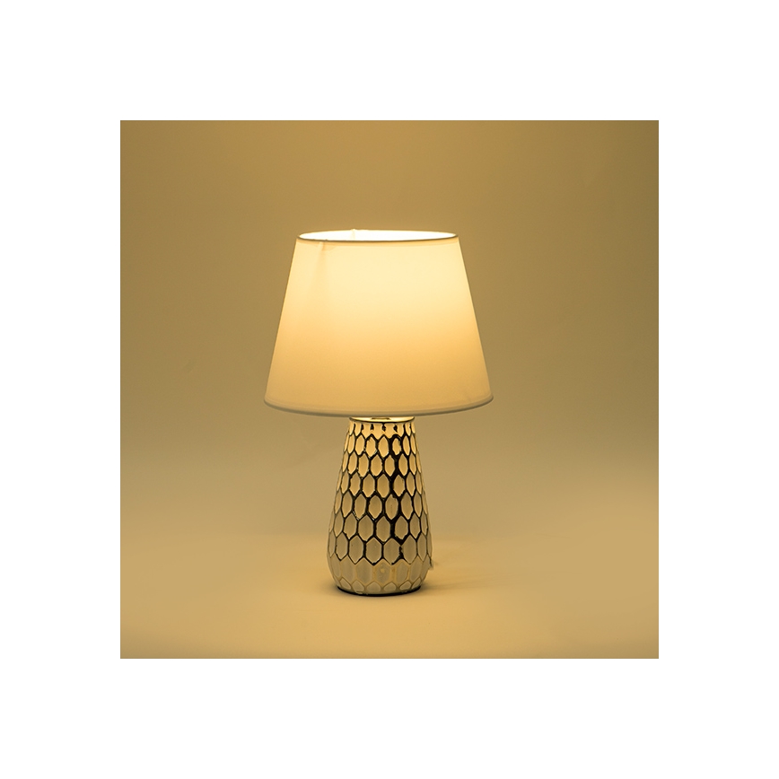 Stolní lampa 1xE14/40W/230V bílá/stříbrná