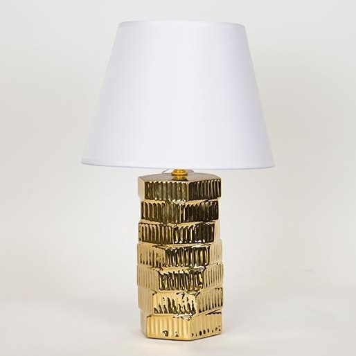 Stolní lampa 1xE14/40W/230V bílá/zlatá