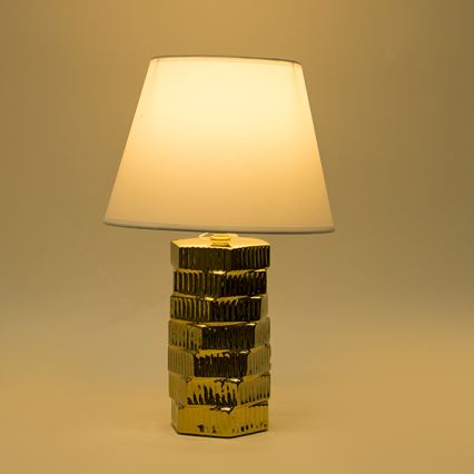 Stolní lampa 1xE14/40W/230V bílá/zlatá