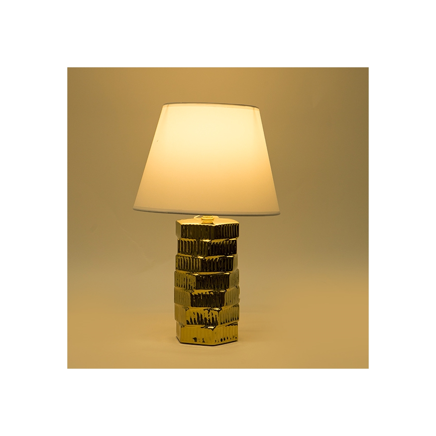 Stolní lampa 1xE14/40W/230V bílá/zlatá