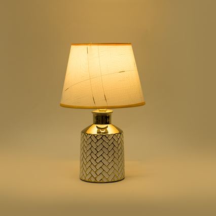 Stolní lampa 1xE14/40W/230V bílá/zlatá