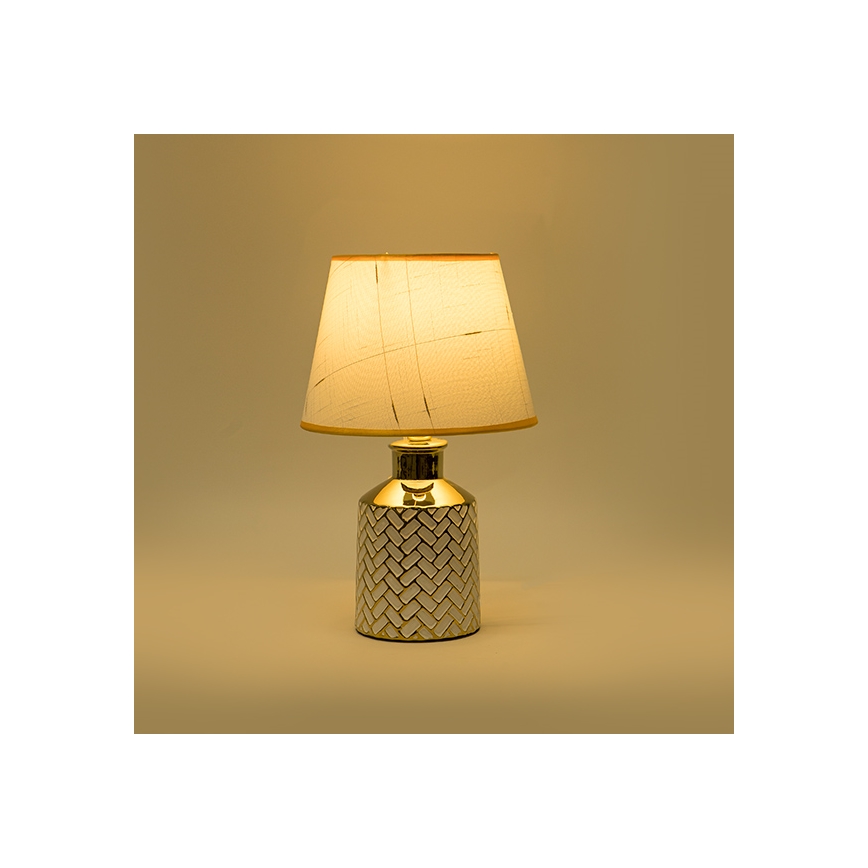 Stolní lampa 1xE14/40W/230V bílá/zlatá