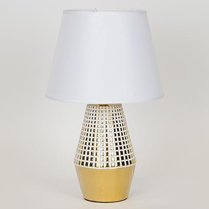 Stolní lampa 1xE14/40W/230V bílá/zlatá