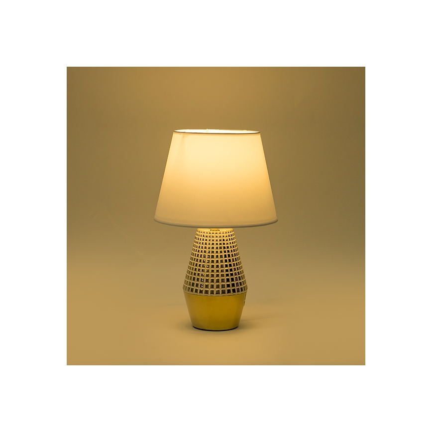 Stolní lampa 1xE14/40W/230V bílá/zlatá