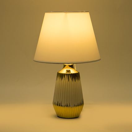 Stolní lampa 1xE14/40W/230V bílá/zlatá