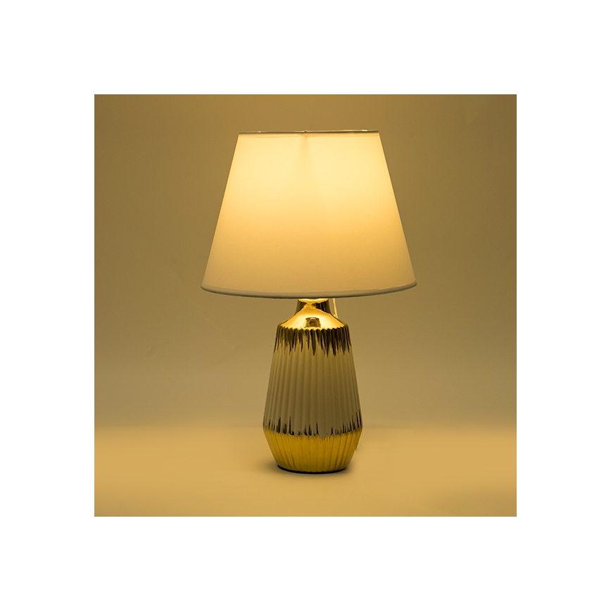 Stolní lampa 1xE14/40W/230V bílá/zlatá