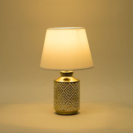 Stolní lampa 1xE14/40W/230V bílá/zlatá