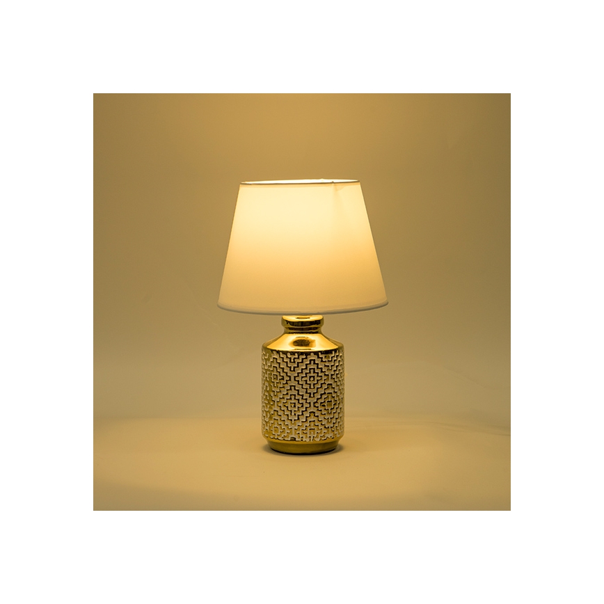 Stolní lampa 1xE14/40W/230V bílá/zlatá