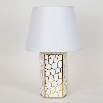 Stolní lampa 1xE14/40W/230V bílá/zlatá