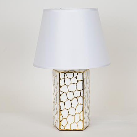 Stolní lampa 1xE14/40W/230V bílá/zlatá